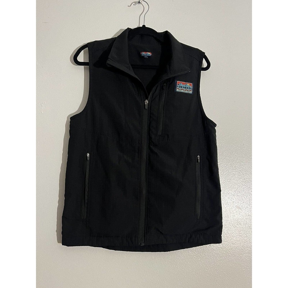 Burlebo Mens Size Small Black And Gray Vest Full Zip Performance Fleece Lined